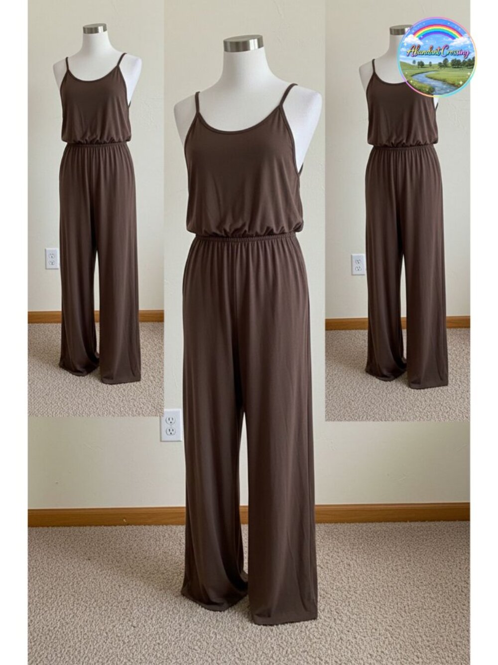 Women's Sleeveless Wide Leg Jumpsuit with Pockets Rayon Blend